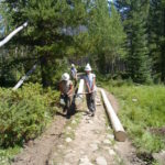 North Inlet Trail project - people fixing a mountain trail
